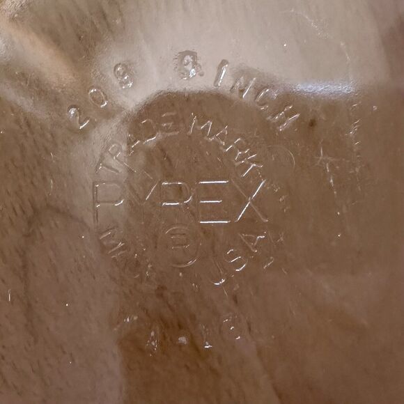 Vintage PYREX Rimmed Pie Plate 9.5" Clear Glass #209 H-1 - Picture 2 of 2